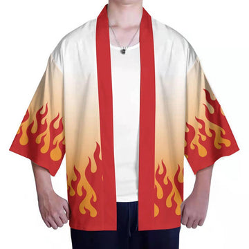 Anime Demon Slayer Kimetsu no Yaiba Rengoku Kyoujurou Capa Cosplay Disfraz Halloween Carnaval Traje 3D Impreso